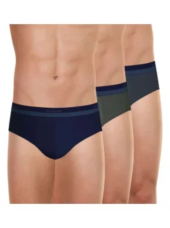 Lot de 3 slips en coton multicolores unis et avec une coupe fermée
