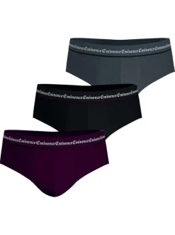 Lot de 3 slips en coton multicolores unis pourvus d'une taille élastiquée