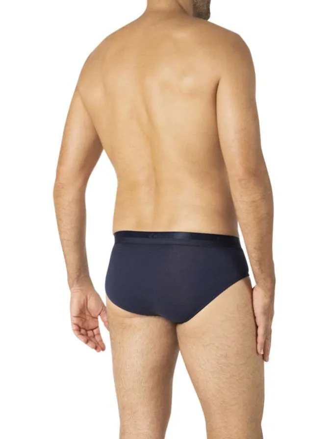 Lot de 3 slips en coton multicolores unis pourvus du nom de la marque imprimé