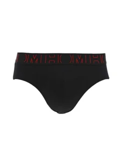 Lot de 2 slips en coton noir imprimé géométrique avec une coupe fermée