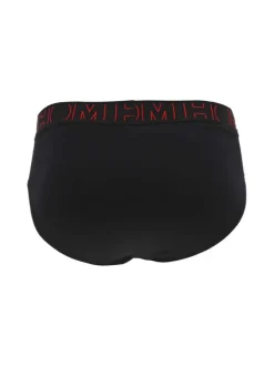 Lot de 2 slips en coton noir imprimé géométrique avec une coupe fermée