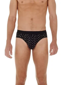 Lot de 2 slips en coton noir imprimé pâquerettes avec une coupe ouverte