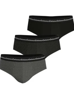 Lot de 3 slips en coton noirs imprimés à coupe fermée et une taille élastiquée