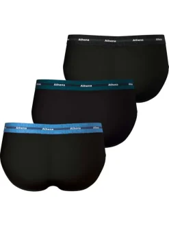 Lot de 3 slips en coton noirs unis pourvus d'une taille élastiquée