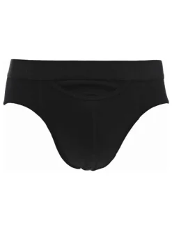Lot de 2 slips en coton noir uni avec une coupe fermée et une taille élastiquée