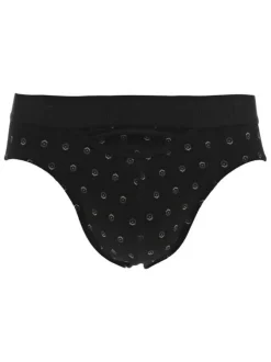 Lot de 2 slips en coton noir uni avec une coupe fermée et une taille élastiquée