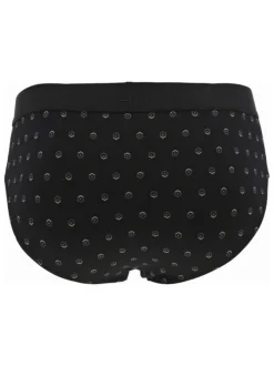 Lot de 2 slips en coton noir uni avec une coupe fermée et une taille élastiquée