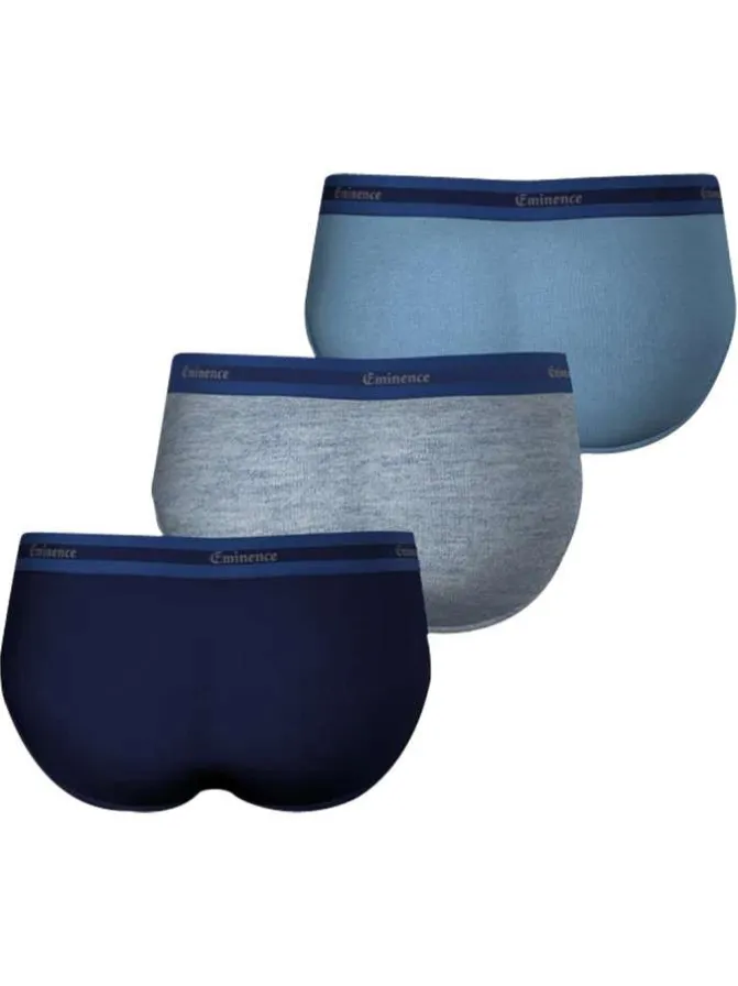 Lot de 3 slips en coton tricolore avec une coupe fermée à taille élastiquée