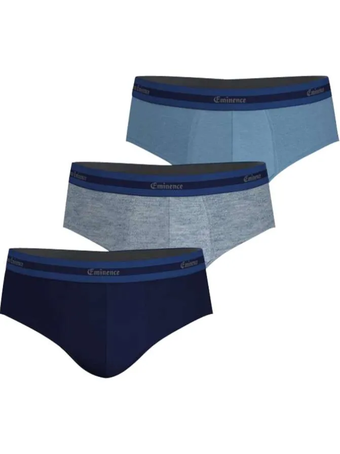 Lot de 3 slips en coton tricolore avec une coupe fermée à taille élastiquée