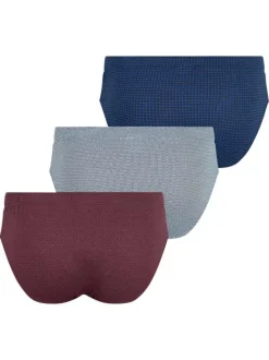 Lot de 3 slips en coton tricolores à motifs avec une ceinture élastiquée