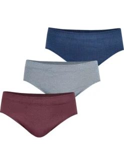 Lot de 3 slips en coton tricolores à motifs avec une ceinture élastiquée