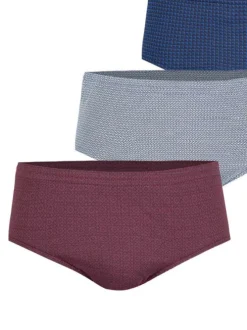 Lot de 3 slips en coton tricolores à petits motifs avec une ceinture élastiquée