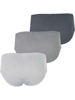 Lot de 3 slips en coton tricolores à taille haute avec des minis motifs imprimés