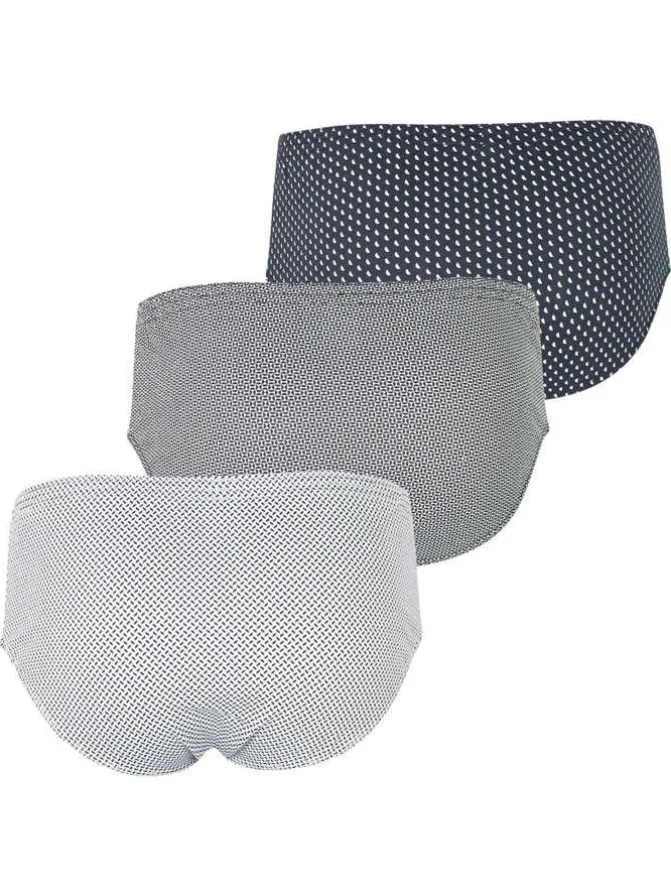 Lot de 3 slips en coton tricolores à taille haute avec des minis motifs imprimés