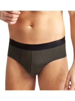 Lot de 3 slips multicolores noir, bleu et kaki en coton avec une coupe fermée