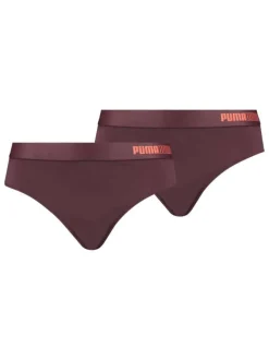 Lot de 2 slips Puma bordeaux unis logotypés