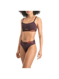 Lot de 2 slips Puma bordeaux unis logotypés