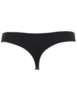 Lot de 2 strings noir uni avec logo iconique sur le devant en noir