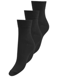 Lot de trois paires de chaussettes noires unies tailles hautes