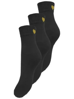 Lot de trois paires de chaussettes noires unies tailles hautes