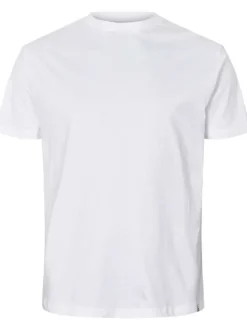 Lot de 2 t-shirts blancs en coton avec un col rond et une coupe droite