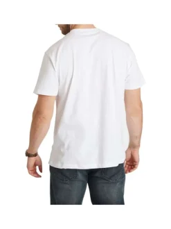 Lot de 2 t-shirts blancs en coton avec un col rond et une coupe droite