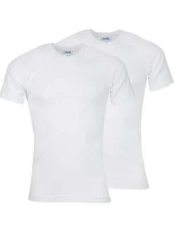 Lot de 2 t-shirts blancs en coton unis coupe droite col V