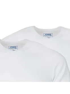 Lot de 2 t-shirts blancs en coton unis coupe droite col V