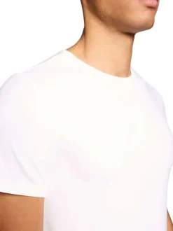 Lot de 2 t-shirts en coton blancs à coupe droite et cols ronds