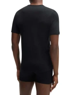 Lot de 3 T-shirts en coton multicolores unis à coupe ajustée et col rond