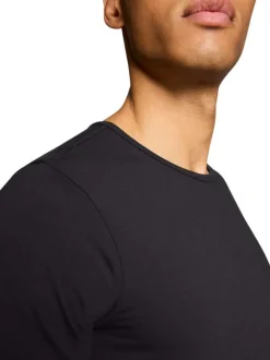 Lot de 2 t-shirts en coton noirs à coupe droite et cols ronds