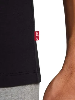 Lot de 2 t-shirts en coton noirs à coupe droite et cols ronds