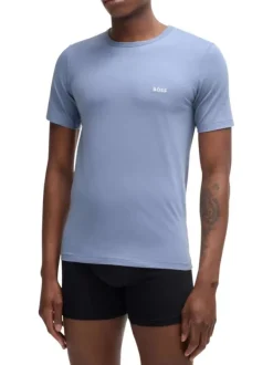 Lot de 3 t-shirts en coton tricolore à coupe droite et à col rond