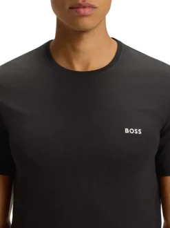 Lot de 3 t-shirts en coton tricolores unis à coupes ajustées et à cols ronds