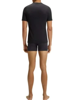 Lot de 3 t-shirts en coton tricolores unis à coupes ajustées et à cols ronds