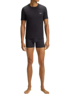 Lot de 3 t-shirts en coton tricolores unis à coupes ajustées et à cols ronds