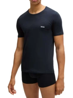 Lot de 3 t-shirts en coton tricolore unis avec une coupe près du corps