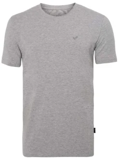 Lot de 2 T-shirts gris et marine uni droits avec un col rond et logo sur la poitrine
