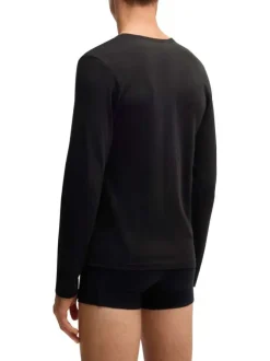 Lot de 3 t-shirts manches longues en coton tricolore unis à coupe près du corps
