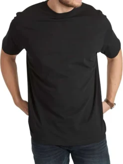 Lot de 2 t-shirts noirs en coton avec une coupe droite et un col rond