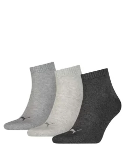 Lots de 3 paires de chaussettes anthracite grises et blanches en coton