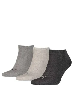 Lots de 3 paires de chaussettes en coton grises écrues et noires unies
