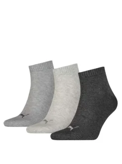 Lots de 3 paires de chaussettes en coton grises et anthracites unies