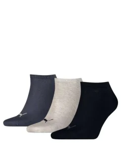Lots de 3 paires de chaussettes en coton bleu gris et noir uni