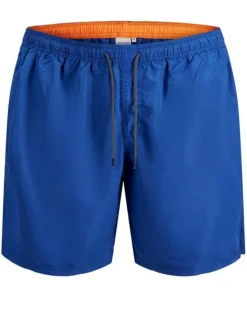 Maillot de bain bleu uni pour homme coupe droite BALI