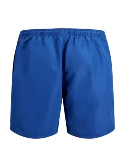 Maillot de bain bleu uni pour homme coupe droite BALI