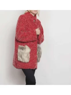Manteau femme rouge tes