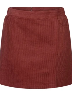 Mini jupe terracotta côtelé en coton