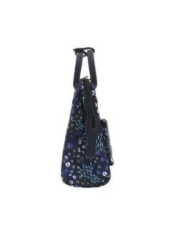 Mini sac à bandoulière bleu marine avec un imprimé fleuri et deux petites anses