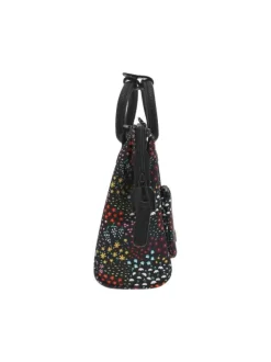 Mini sac à bandoulière noir avec un imprimé liberty et deux petites anses